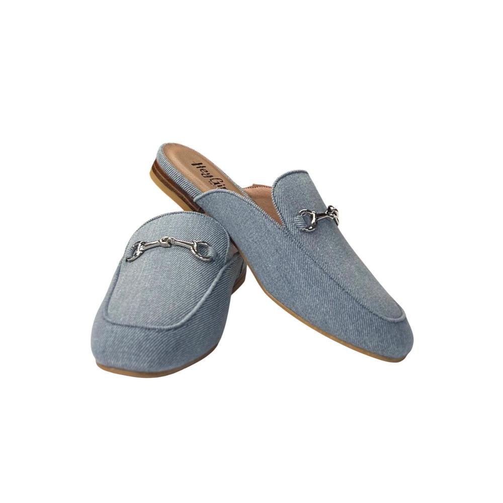 Corkys Light Blue Denim Backless Mules with Silver Bit Detail

NWOT! Never worn!